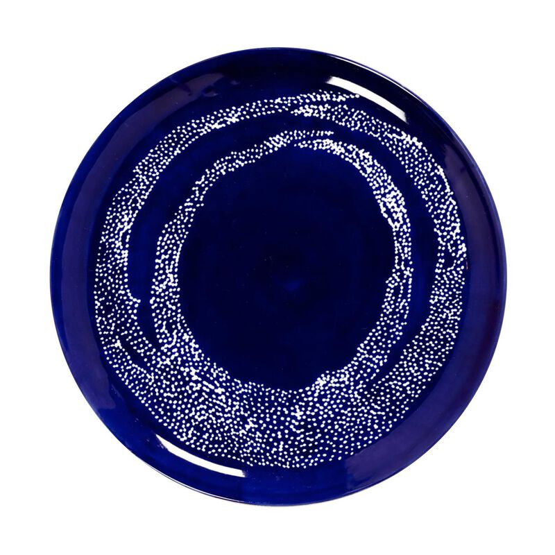 Ottolenghi Feast Plate L Lapis Lazuli Swirl Dots White Set Of 2 image number 0